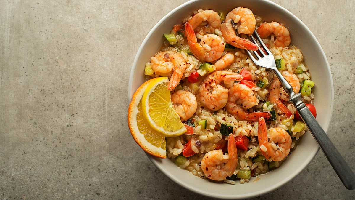 Idée repas minceur et gourmand : riz aux crevettes et légumes, super facile et rapide à préparer