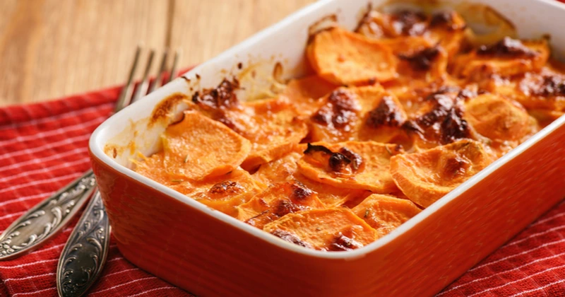 Ne ratez pas notre gratin de patates douces fondant !